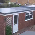 garage with a new roof